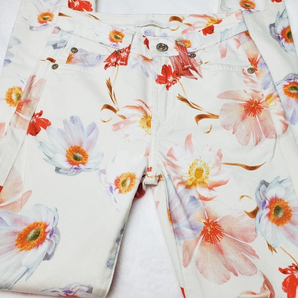 7 for all mankind floral print ankle skinny NWOT - Picture 2 of 6
